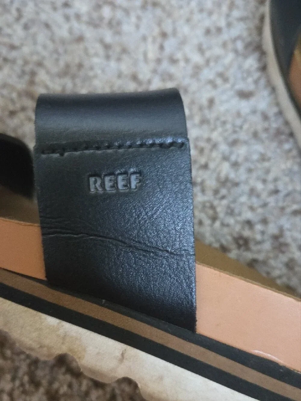 Reef Women's Black Double-Strap Sandals with Tan Footbed